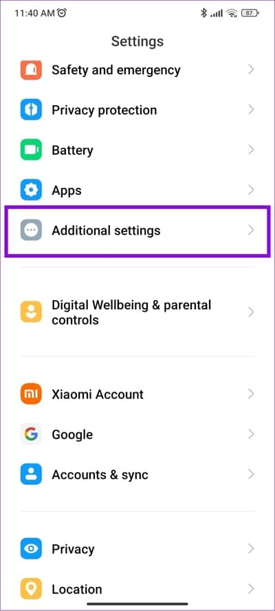 choose-additional-settings 12 طريقة لإزالة رمز المفتاح على هاتف Android