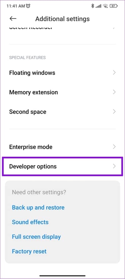 choose-developer-options 12 طريقة لإزالة رمز المفتاح على هاتف Android