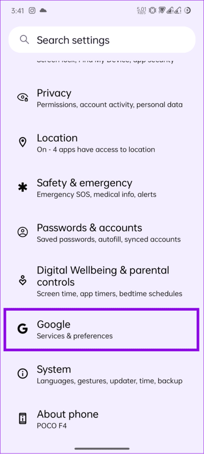 choose-google كيفية تغيير اللغة على هاتف Android