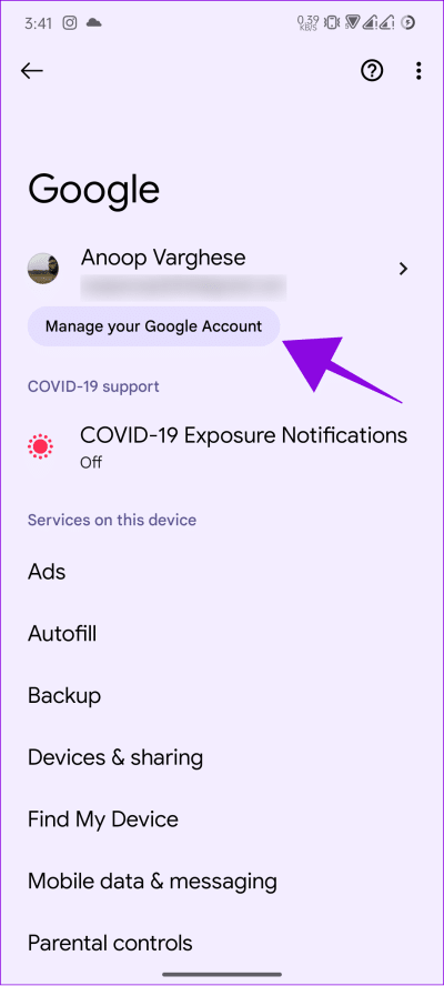 choose-manage-your-Google-account-e1688575124797 كيفية تغيير اللغة على هاتف Android