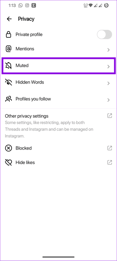 choose-muted كيفية كتم صوت شخص ما أو حظره في Threads