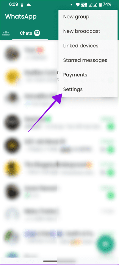 choose-settings-4 8 طرق لإصلاح عدم عرض أسماء جهات الاتصال على Whatsapp