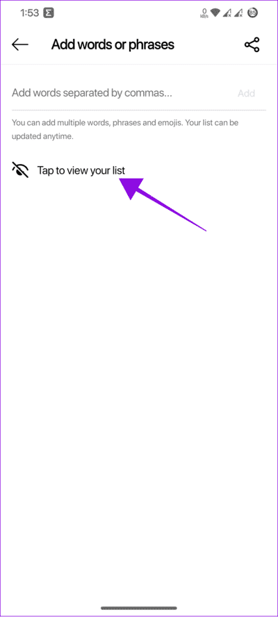 choose-tap-to-view-your-list كيفية كتم صوت شخص ما أو حظره في Threads