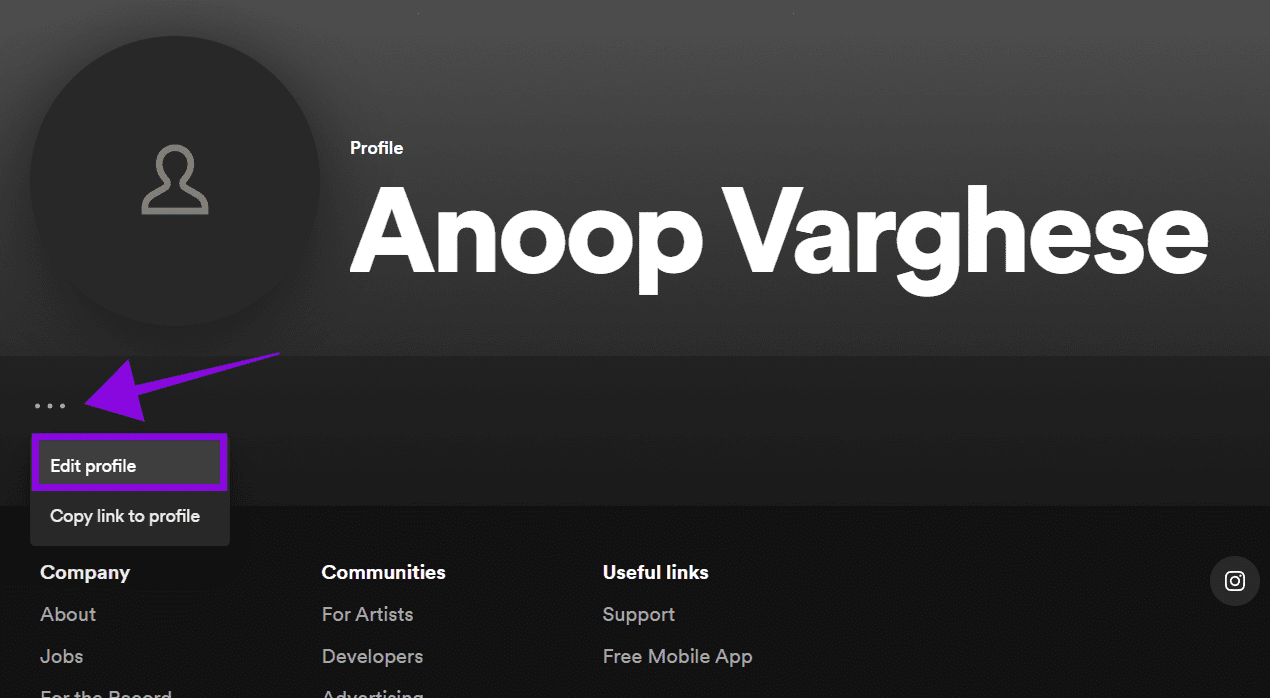 choose-three-dots-and-select-Edit-profile كيفية تغيير اسم مستخدم واسم العرض على Spotify