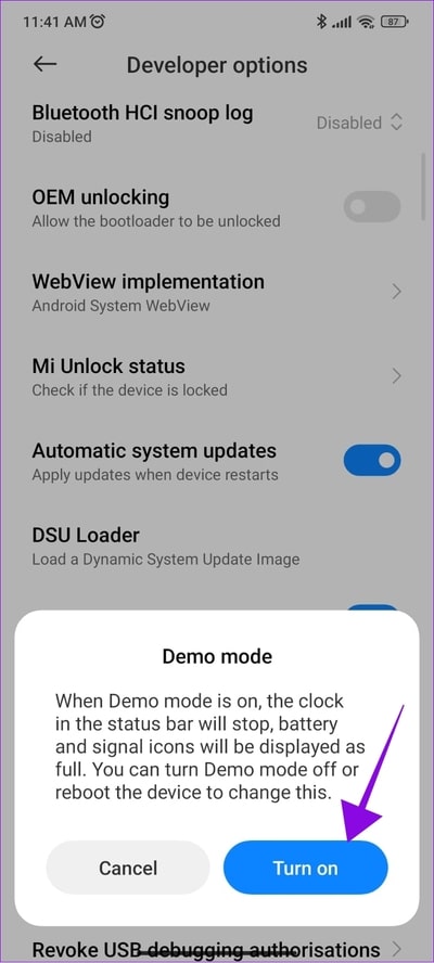 choose-turn-on-to-confirm 12 طريقة لإزالة رمز المفتاح على هاتف Android