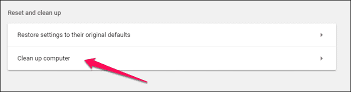 chrome-browser-reset-and-clean-up-option_4d470f76dc99e18ad75087b1b8410ea9 Netflix لا يعمل على Chrome؟ إليك كيفية إصلاح هذه الأخطاء الستة