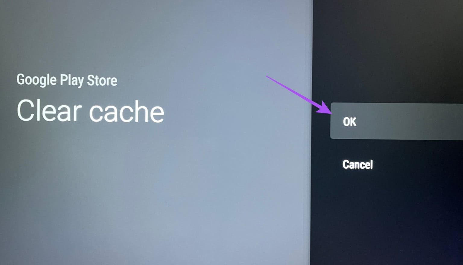 confirm-clear-cache-play-store-android-tv-1536x881-1 أفضل 5 إصلاحات لعدم ظهور تطبيق Netflix في Play Store على Android TV