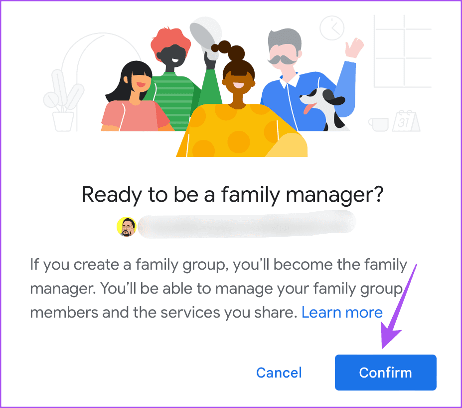 confirm-family-manager-google-one كيفية مشاركة خطة تخزين Google One مع العائلة على الهاتف المحمول وسطح المكتب