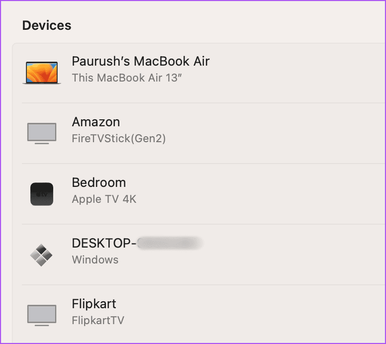 devices-apple-id-mac أفضل 6 إصلاحات لعدم عمل AirPlay على Apple TV