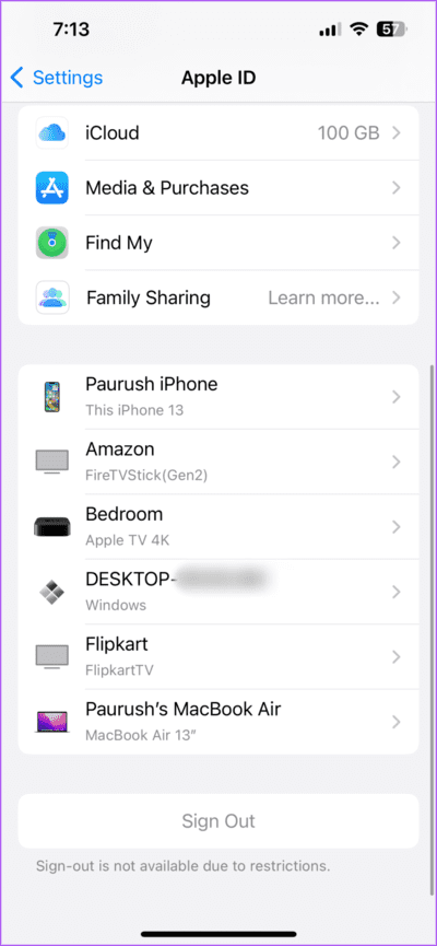 devices-using-apple-id-iphone-710x1536-1 أفضل 6 إصلاحات لعدم عمل AirPlay على Apple TV