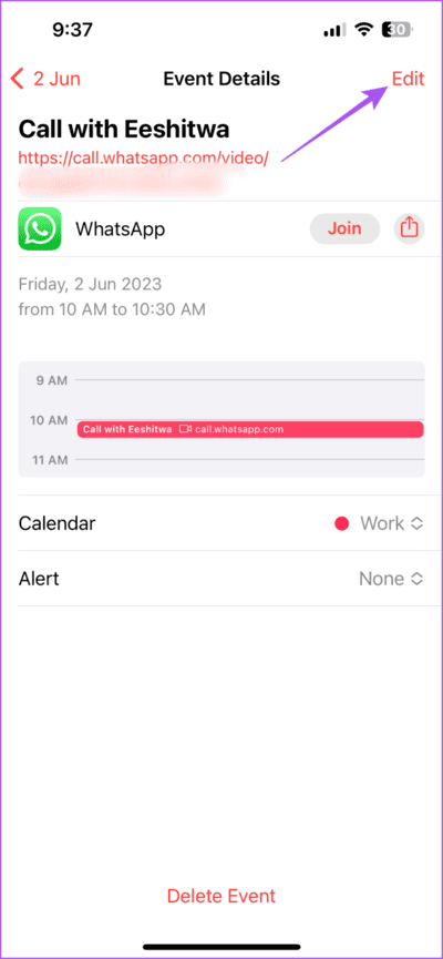 edit-whatsapp-call-on-calendar-on-iphone-710x1536-1 كيفية جدولة مكالمات WhatsApp في تطبيق Calendar على iPhone