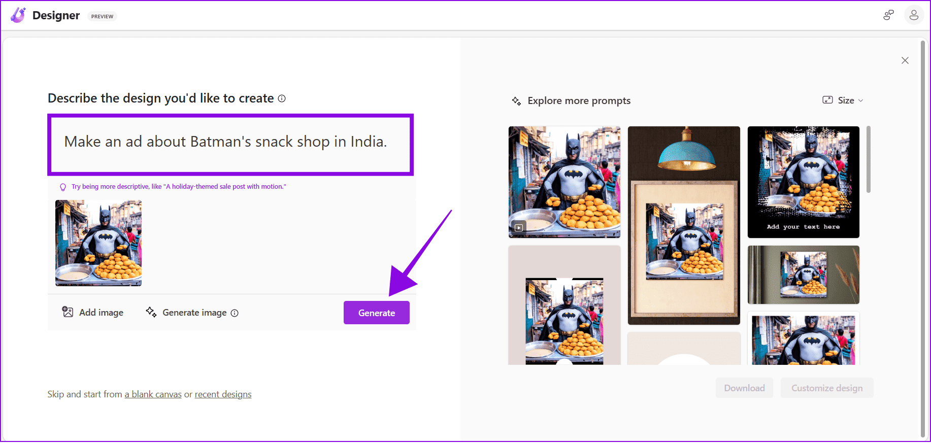 enter-the-prompt-and-choose-generate كيفية استخدام Bing Image Creator لإنشاء صور AI رائعة