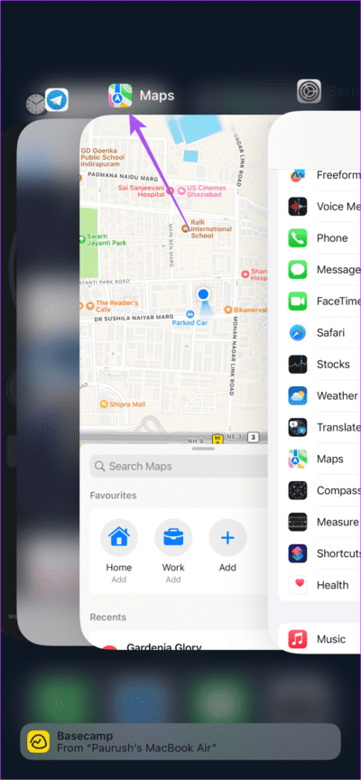 force-quit-apple-maps-iphone-711x1536-1 أفضل 6 إصلاحات لعدم ظهور سهم الاتجاه في Apple Maps على iPhone