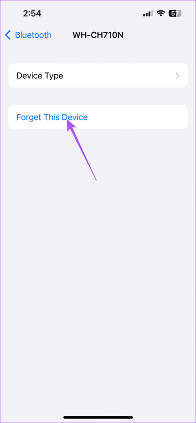 forget-this-device-bluetooth-iphone أفضل 6 إصلاحات لتشغيل الرسالة الصوتية في WhatsApp بمستوى صوت منخفض على iPhone