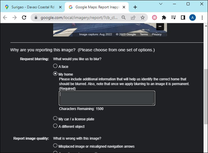 googlemap-2 لماذا تظهر المنازل ضبابية على Google maps؟