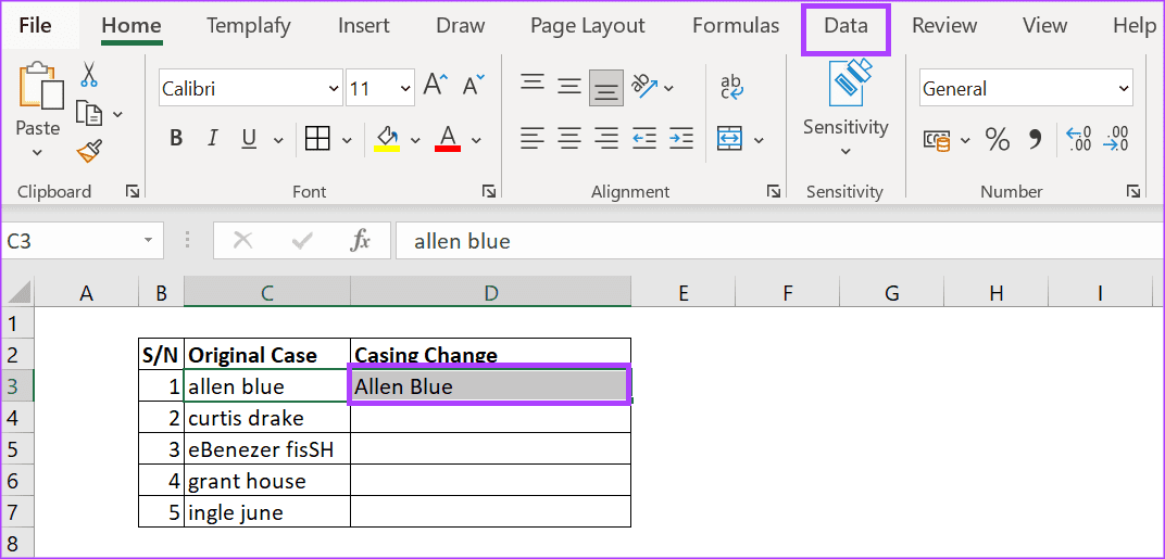 how-to-change-text-case-in-microsoft-excel-7 3 أفضل الطرق لتغيير حالة النصوص في Microsoft Excel