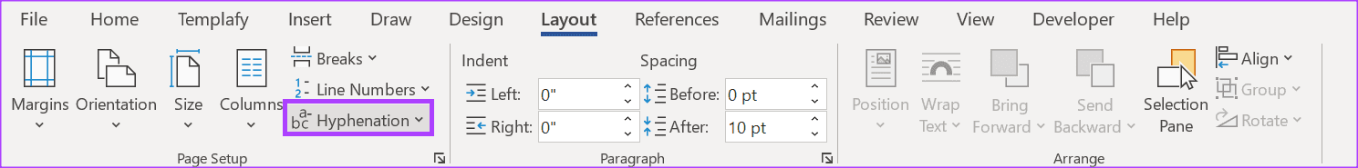 how-to-enable-disable-hyphenation-in-microsoft-word-1 كيفية تمكين وتعطيل الواصلة على النص في Microsoft Word