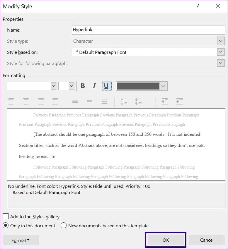 how-to-format-hyperlinks-in-microsoft-word-step-9 كيفية تنسيق الارتباطات التشعبية في Microsoft Word