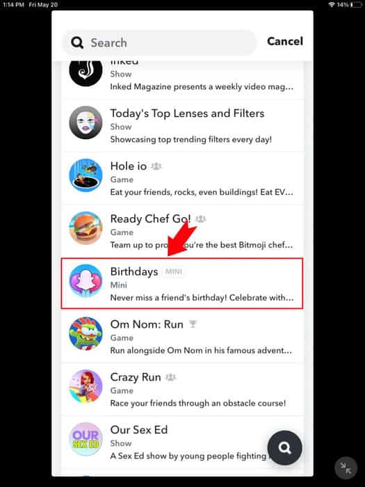 i7 كيفية التحقق من أعياد ميلاد أصدقائك على Snapchat
