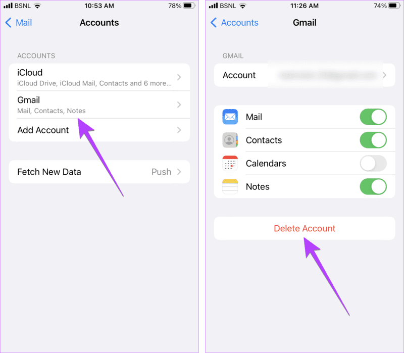 iPhone-Delete-Account 3 طرق لإضافة بريد إلكتروني آخر إلى iPhone