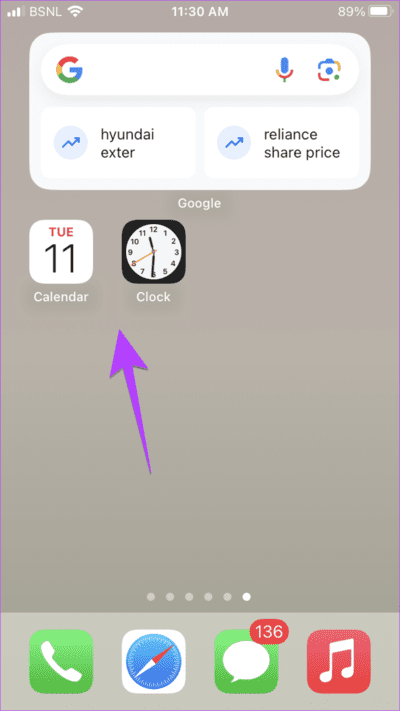iPhone-Home-screen-clock-and-date كيفية إضافة التاريخ والوقت والطقس إلى الشاشة الرئيسية