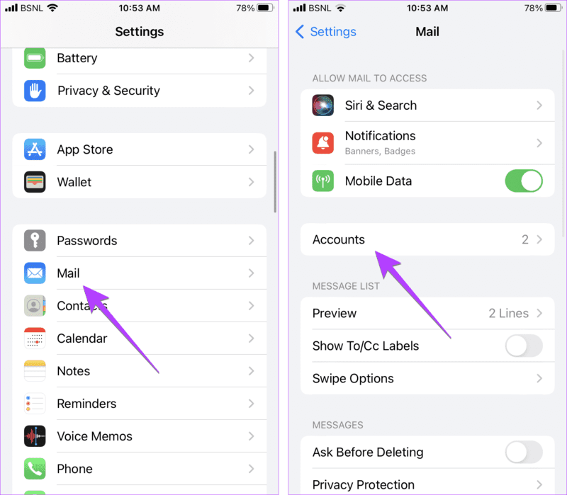 iPhone-Mail-Accounts 3 طرق لإضافة بريد إلكتروني آخر إلى iPhone