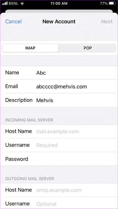 iPhone-Mail-App-Add-Details-Manual 3 طرق لإضافة بريد إلكتروني آخر إلى iPhone