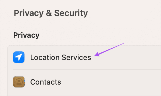 location-services-settings-mac أفضل 5 إصلاحات لعدم عمل الوضع الداكن في Apple Maps على iPhone و Mac