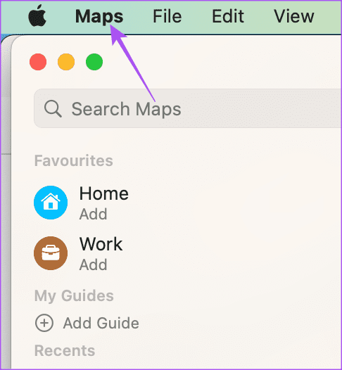 maps-settings-apple-maps-Mac أفضل 5 إصلاحات لعدم عمل الوضع الداكن في Apple Maps على iPhone و Mac