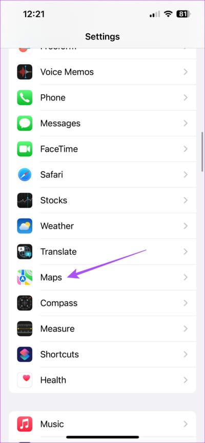 maps-settings-iphone-711x1536-1 أفضل 6 إصلاحات لعدم ظهور سهم الاتجاه في Apple Maps على iPhone