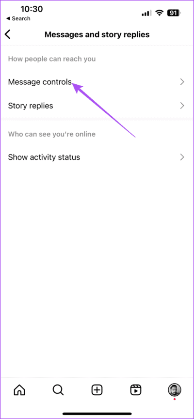 message-controls-settings-instagram-710x1536-1 أفضل 5 إصلاحات لعدم عمل ردود الفعل على الرسائل في Instagram