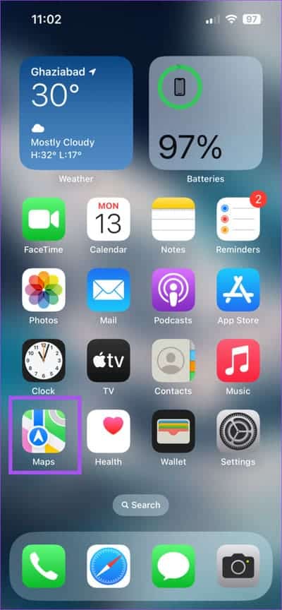 open-apple-maps-iphone-711x1536-1 أفضل 6 إصلاحات لعدم ظهور سهم الاتجاه في Apple Maps على iPhone