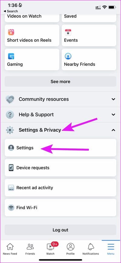 open-facebook-settings-customize-news-feed-on-facebook أفضل 5 طرق لتخصيص موجز الأخبار على Facebook
