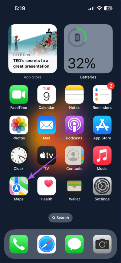 open-maps-on-iphone-711x1536-1 أفضل 5 إصلاحات لعدم عمل الوضع الداكن في Apple Maps على iPhone و Mac