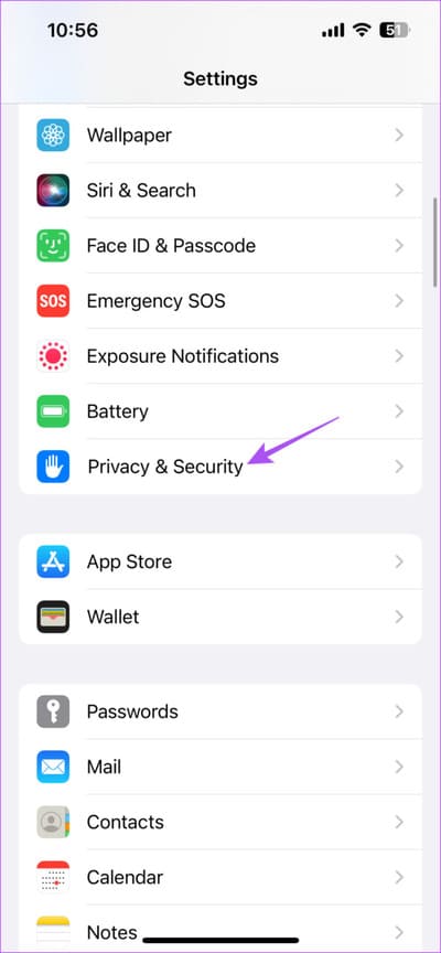 privacy-and-security-settings-iphone-2-711x1536-1 أفضل 5 إصلاحات لعدم عمل الوضع الداكن في Apple Maps على iPhone و Mac