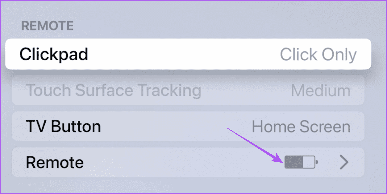 remote-battery-settings-apple-tv أفضل 6 إصلاحات لعدم عمل Siri على Apple TV