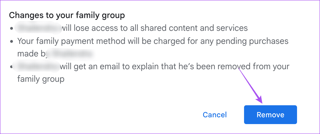 remove-family-member-from-google-account كيفية مشاركة خطة تخزين Google One مع العائلة على الهاتف المحمول وسطح المكتب