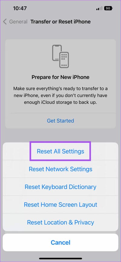 reset-all-settings-general-iphone-711x1536-1 أفضل 6 إصلاحات لعدم عمل الأتمتة في تطبيق Shortcuts على iPhone