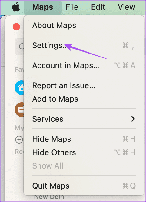 settings-Apple-Maps-Mac أفضل 5 إصلاحات لعدم عمل الوضع الداكن في Apple Maps على iPhone و Mac