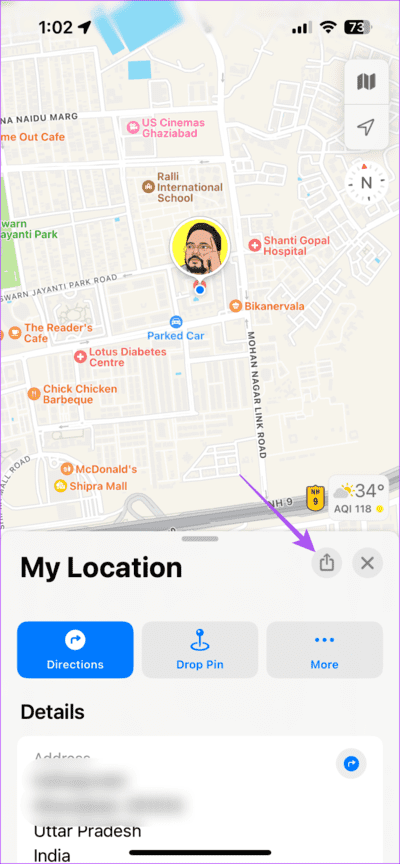 share-live-location-maps-app-iphone-711x1536-1 كيفية مشاركة الموقع المباشر باستخدام Apple Maps على iPhone و iPad و Mac