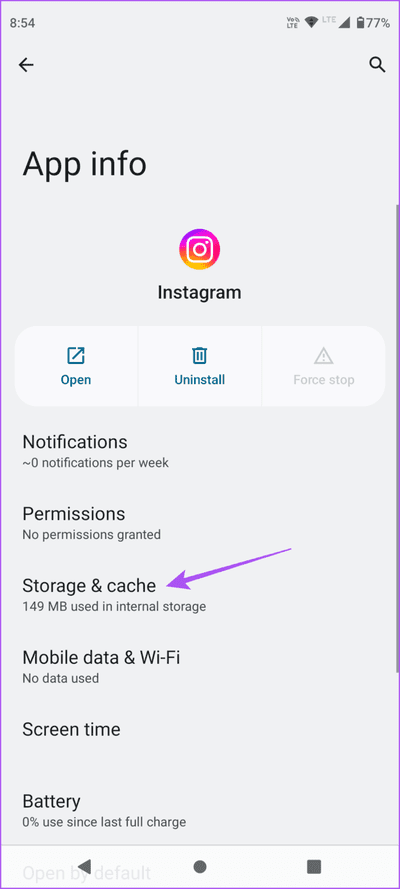 storage-and-cache-instagram-android-691x1536-1 أفضل 5 إصلاحات لعدم ظهور مشاهدات قصص Instagram على iPhone و Android