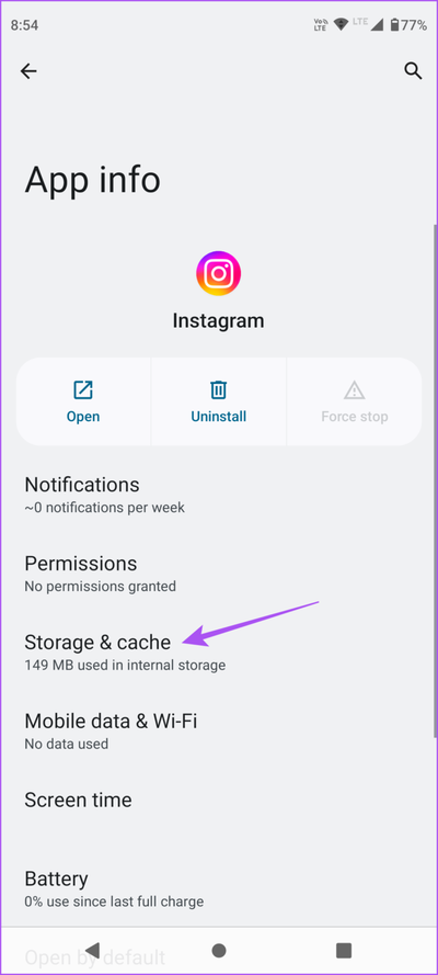 storage-and-cache-instagram-android-691x1536-2 أفضل 10 طرق لإصلاح عدم عمل الميكروفون على Instagram