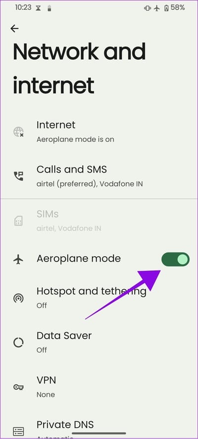 toggle-on-Airplane-mode 12 طريقة لإزالة رمز المفتاح على هاتف Android