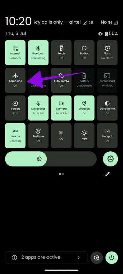 turn-off-airplane-mode 12 طريقة لإزالة رمز المفتاح على هاتف Android