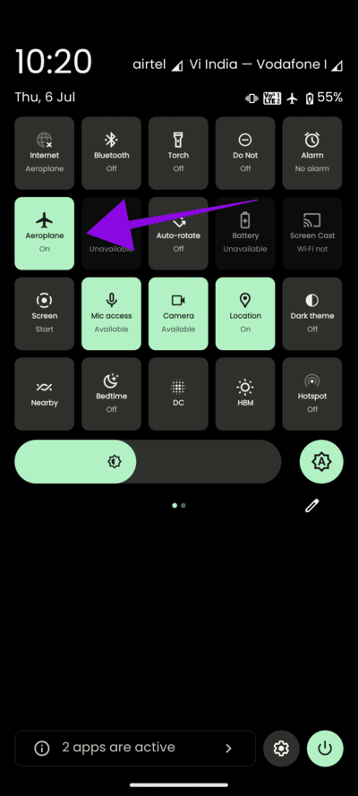turn-on-Airplane-mode 12 طريقة لإزالة رمز المفتاح على هاتف Android