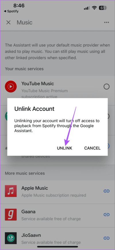 unlink-spotify-from-google-home-app-711x1536-1 أفضل 6 إصلاحات لعدم تشغيل الموسيقى على مكبرات الصوت Google Home و Nest