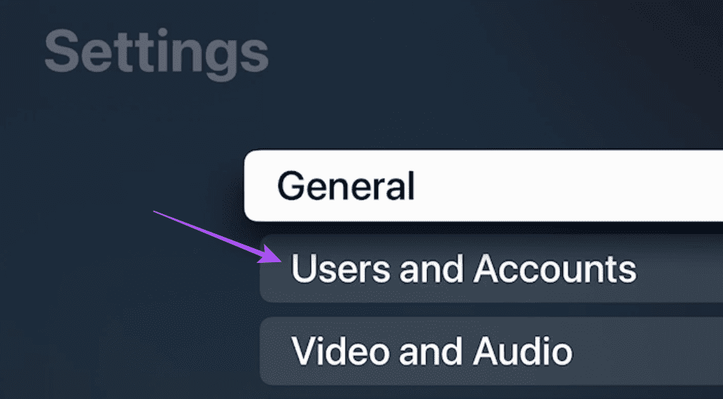 users-and-accounts-apple-tv-settings أفضل 6 إصلاحات لعدم عمل Siri على Apple TV