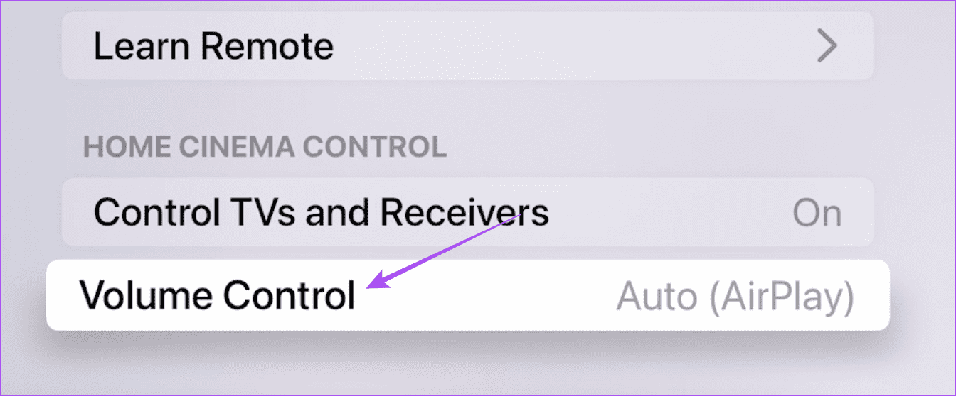 volume-control-settings-apple-tv أفضل 6 إصلاحات لعدم وجود صوت في تطبيق YouTube على Apple TV