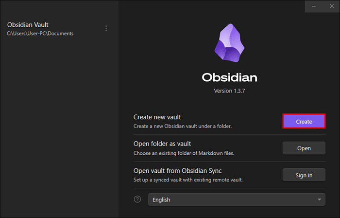 2-24 كيفية إنشاء Vault جديد في Obsidian