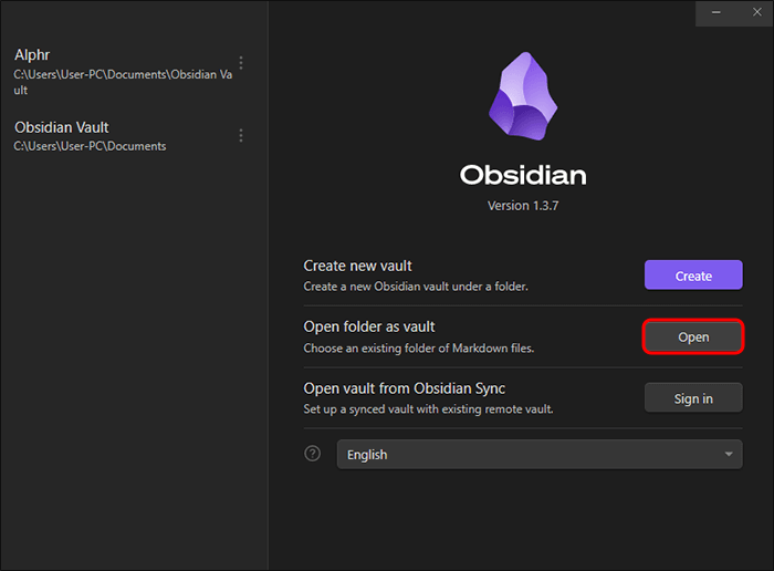 2-25 كيفية إنشاء Vault جديد في Obsidian